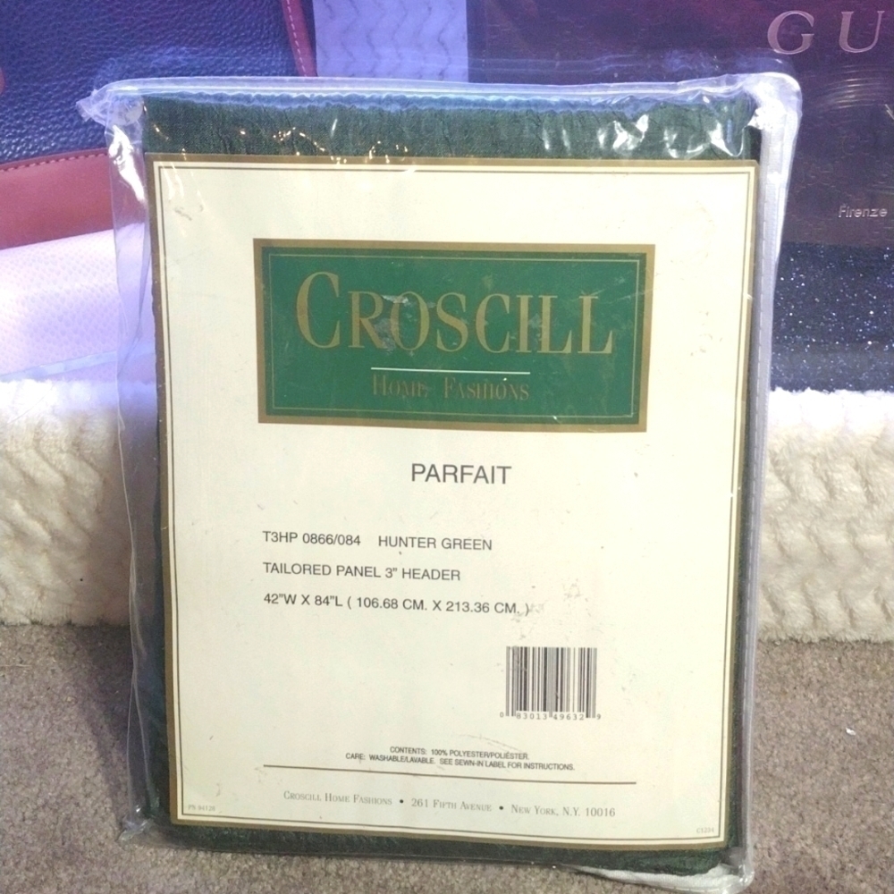 CROSCILL home fashions parfait tailored panel 3-in header new